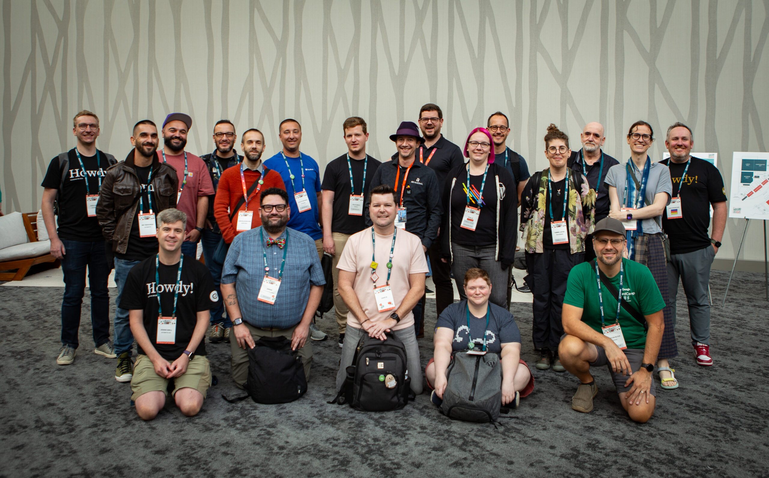 A group photo of WordPress Core Committers in attendance at WordCamp US 2024 in Portland, Oregon.
